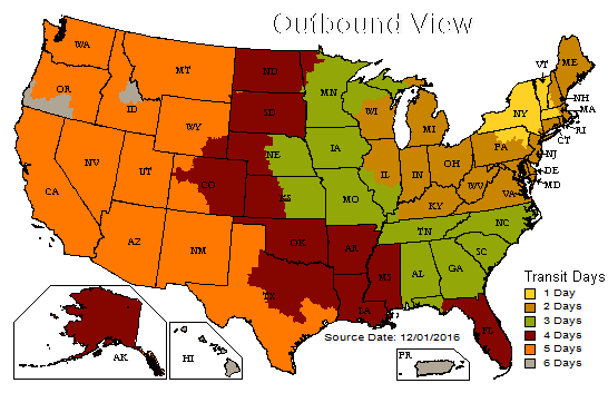 UPS Outbound Map